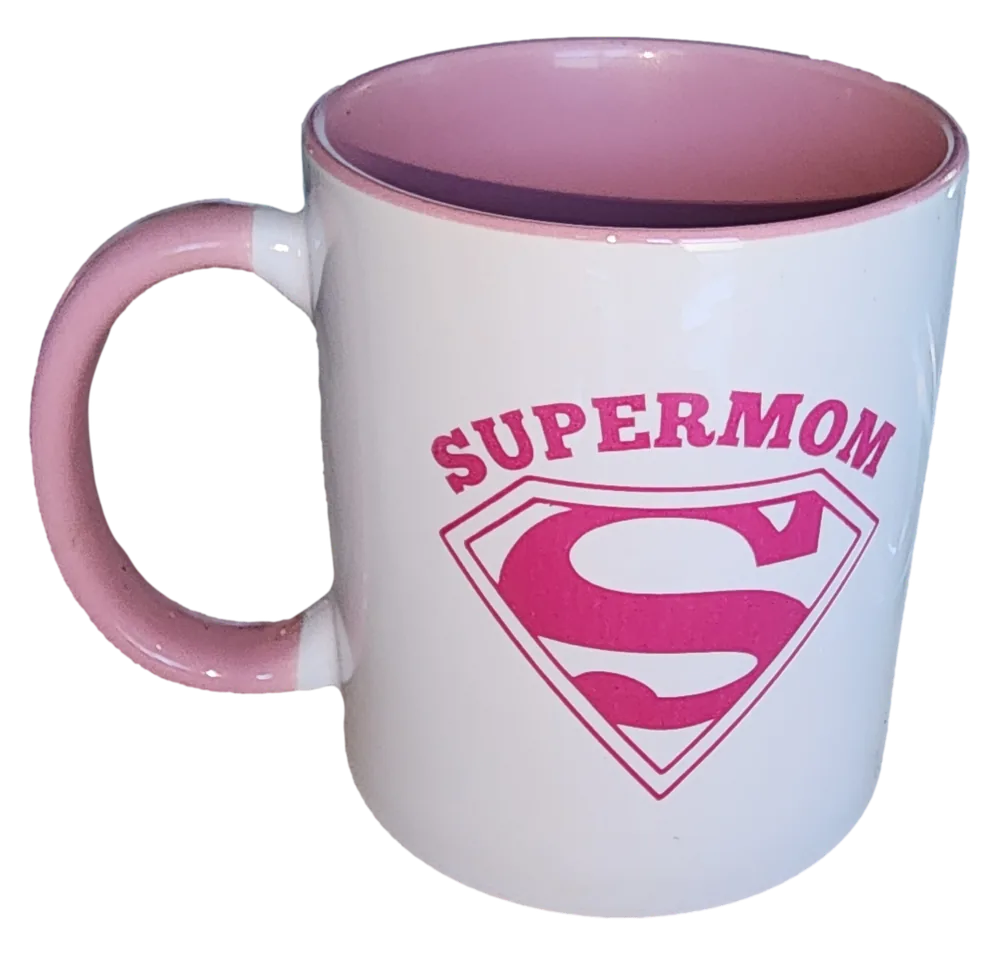 Custom printed mug with pink interior